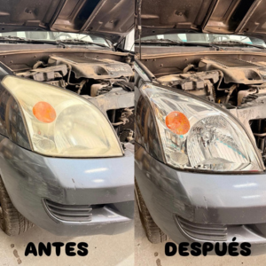 Rehabilitación de faros antes y después en Taller Navarro Automoción (Náquera).